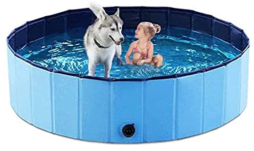 Piscina infantil para mascotas y niños, (M: 80 x 20 cm), piscina plegable para perros, piscina antideslizante de PVC, resistente para niños, mascotas, perros, piscina de baño para jardín, patio, baño