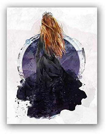 HHLSS Kunstwerk Malerei 30x50cm ohne Rahmen Aquarell Feyre Archeron ACOTAR Druck Nachtgericht Hohe Dame Sarah J Maas Poster Fan Art Geschenk Home Wanddekoration