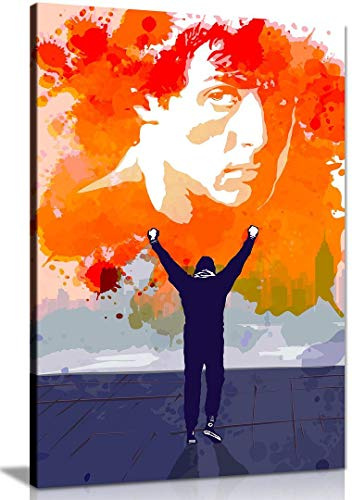 Rocky Canvas Pop Art Portrait Sonnenuntergang Abstrakt Zitat Leinwand Wandbild Kunstdruck Home Decor (76,2 x 50,8 cm)