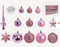 Weihnachtskugeln Set 111 Teile Landhaus Stil antik matt und glänzend Christbaumkugeln Sterne Baumbehang Weihnachtsbaumkugeln Christkugeln Baumschmuck Shabby chic (GP 0,39€/STK.) (pink rosa)