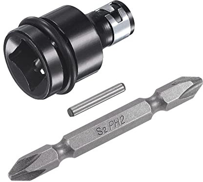 sourcing map 1/2-Zoll-Vierkantantrieb auf 1/4-Zoll-Sechskant-Adapter, Bohrfutter-Konverter mit PH2-doppelseitigem Schraubendreher-Bit, O-Ring und Dübelstift