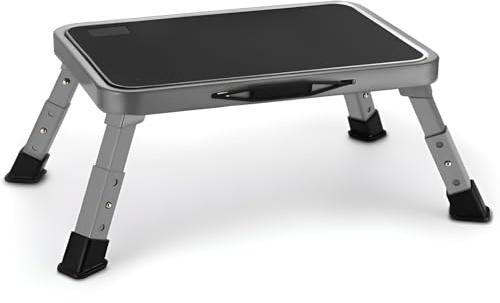 Jocauto Foldable Step Stool, Adjustable Step Stool with a Non-Slip Platform, Step Ladder with Thick Rubber Feet for Adults or Children in Kitchen, Bedroom, Office, Rv, 330 Lbs Capacity