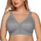 DotVol Reggiseno Base in Pizzo e Taglia Grossa Coppa Completa Non Schiuma Reggiseno Senza Fili Grigio 4F