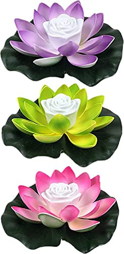 Solarleuchte 18cm LED Lotus Laterne Wasserlaterne Schwimmlaterne Solarlampen für außen Wasserdichte Garten Pool Licht Teichlicht Künstliche Seerose Licht für Garten Schwimmbad Brunnen Aquarien