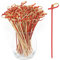BLUE TOP 100 pinchos de bambú de bambú rojo de 6 pulgadas con nudo en bucle, palillos de alimentos, palillos de dientes de fiesta para aperitivos, aperitivos de barbacoa, sándwiches de club.