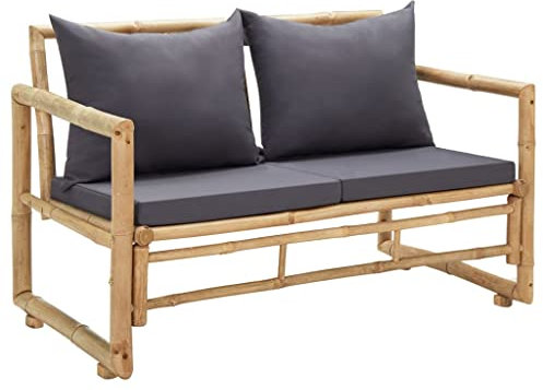 VidaXL Banc de jardin avec coussins 115 cm Bambou