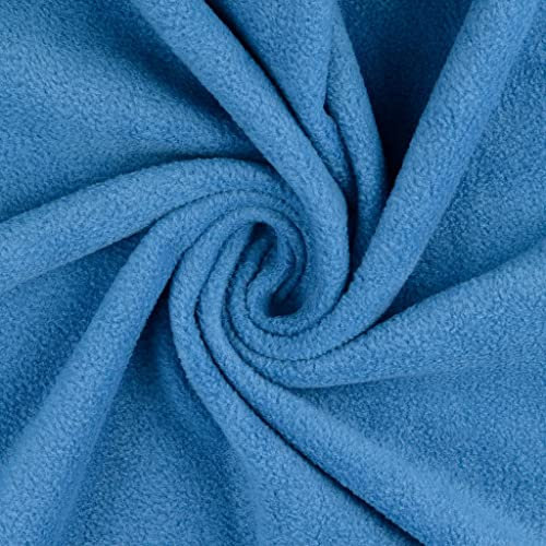 Polarfleece Antipilling ARTHUR von Stofftreff Santi®-0,5 m Schritte -64 x Uni Farben - Kuschelfleece -Meterware - Fleece Stoff- 400g/m- Decken, Nähen (Darkjeans-7038-arthur)