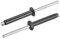 sourcing map Rivets aveugles, 4mm x 25mm Aluminium Ouvert Terminal Plat Rond Tête Rivet pour Assemblage Métal Plaque, Noir 50 Pcs