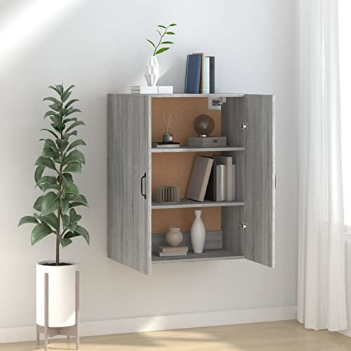 Chusui Hängeschrank, Wandschrank Wohnzimmer, Aufsatzschrank, Sonoma-Eiche 69,5x34x90 cm Holzwerkstoff