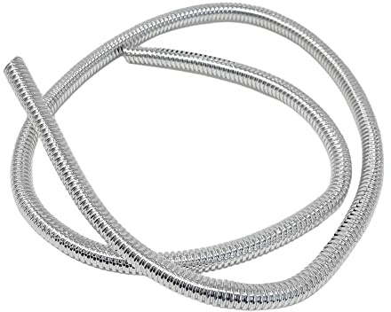 Cubierta protectora en espiral cromada para cables y mangueras, 7 mm x 1 m de largo, para gestión de cables