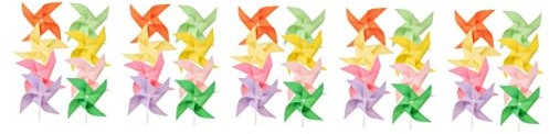 COHEALI 40 Stk Windmühle Bauen Ihre Eigenen Windspiele Windräder Geburtstagsgeschenk Regenbogen-windrad Garten-rasen- Dekoratives Windrad Spielzeug Plastik Kind Materialien