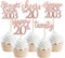 Cupcake-Topper zum 20. Geburtstag, Glitzer, gerade, Outta 2003, Happy 20th Twenty Awesome 2003, 20 tolle Kuchendekorationen für 20. Geburtstag, Hochzeit, Jahrestag, Party, Roségold, 30 Stück