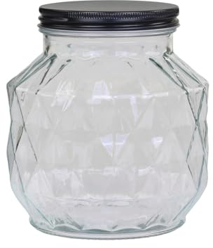 Chic Antique 3-teiliges Glasdosen-Set mit Blechdeckel, 14, 18 und 22 cm hoch, Durchmesser 15 cm, Keksdosen, Aufbewahrung