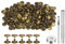 QUARKZMAN 100 Juego Cuero Remache 8 x 12mm de Metal con Doble Tapa Broches de Presión Remaches de Sujetadores con 3 Herramientas de Instalación para Cuero Manualidades Bronce