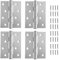 Youery 4 Stück Scharniere Klappbar, 100mm x 70mm Edelstahl Tür-Scharnier Scharniere, Metallscharnier mit 32 Stück Schrauben für Möbel, Schränke, feste Zimmertüren, Schranktüren, Gartentüren (Silber)