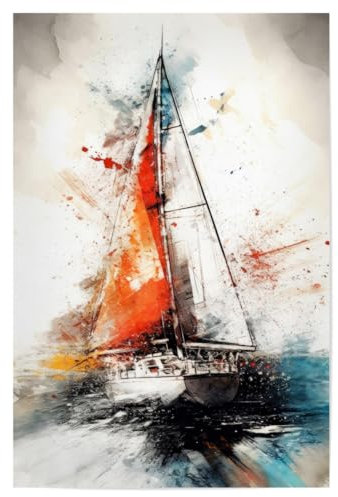 artboxONE Poster 45x30 cm Sport Yacht-Rennboote P hochwertiger Design Kunstdruck - Bild Yacht Boote malerei