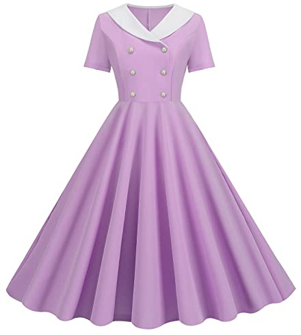 Robe Vintage Femme Rose,Robe Vintage Années 50 Pin Up Swing Elégantes RéTro Pin-Up AnnéE 50s Rockabilly Swing à Pois De Cocktail sans Manche FêTe CéRéMonie Vintage Robe