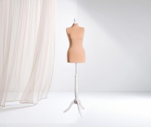 LUSORIA Schneiderpuppe, Schneiderbüste weiblich beige/weißes Holz (XS 34/36)