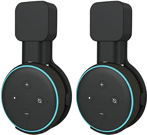 Sintron 2X Smart Home Lautsprecher Wandhalterung Holder für Dᴏt 3. Generation Halterung Ständer mit integriertem Kabelmanagement für Küche, Bad Schlafzimmer, Kompatibel mit Google Mini, 2 Pack Schwarz