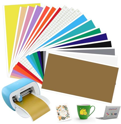 Nafafosa 15 Stück 14 x 30.5cm Smart Vinyl Permanent für Cricut Joy mit 3 Plotter Transferfolie Set, Vinyl Plotter Folie Plotterfolie Selbstklebend für DIY, Handyhülle, Laptops, Tassen, Glas