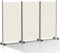 Yakimz Paravent intérieur, 263 x 181 cm, séparateur de pièce, sur roulettes, pliable, en 3 parties, en métal et polyester, brise-vue intérieur, pour la maison, le bureau, la terrasse, beige