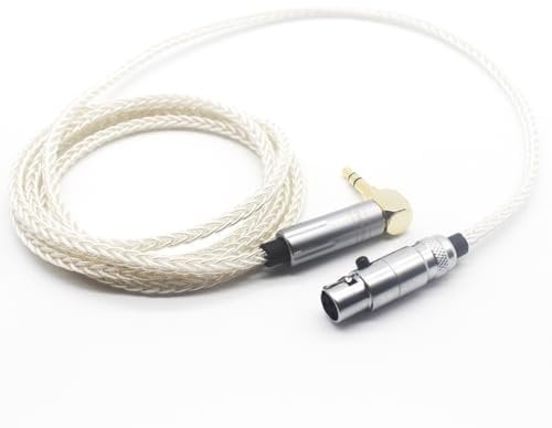 Youkamoo 3.5mm Right Angle Male 8 Core Silver Plated Braided Replacement Upgrade Cable Compatible for AKG Q701 K240 K240S K702 K141 K171 K181 K271s M220 Pioneer HDJ-2000 Headphones 2m