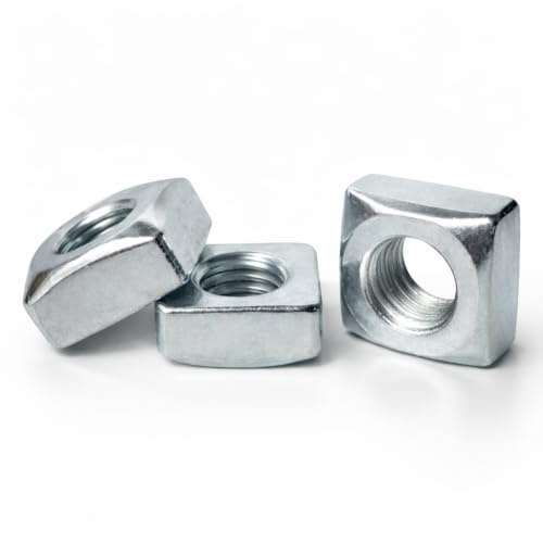 Tuercas cuadradas M8 para adaptarse a pernos y tornillos métricos cl.5 chapados en zinc DIN557 (paquete de 20)