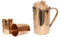 BRACOP® Nachttisch-Wasserkaraffe mit Glaswasserkrug, Krug aus reinem Kupfer, eleganter Glaskrug für Wasserkrug mit Deckel, Kupfer-Ayurveda-Wasserkrug, auslaufsichere Wasserflasche Trinkflasche