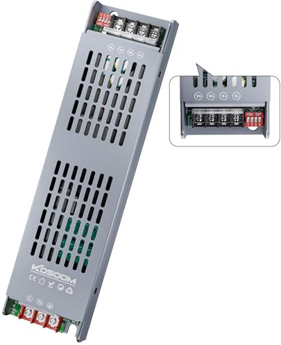 KOSOOM Trasformatore LED DC 24 V 16,6 A, 400 W Alimentatore LED dimmerabile, Adattatore di alimentazione con 5 modalità di protezione, adatto per la conversione da 220-240 V AC a 24 V DC tensione