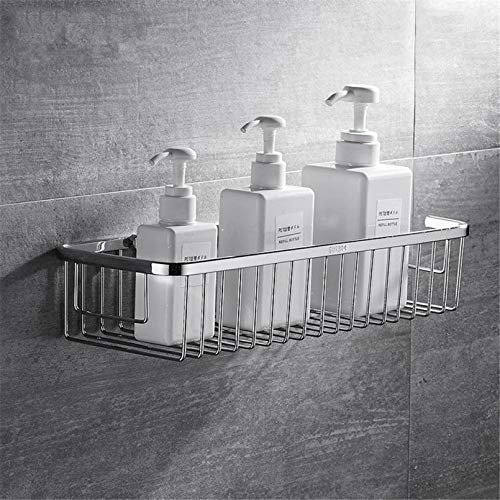 JNHWFDB Bathroom Shelf 304 Stainless Steel Shower Caddy Basket Wall Mount Bathroom Storage Shelves for Shampoo Candy Conditioner Soap Etagere Mural
