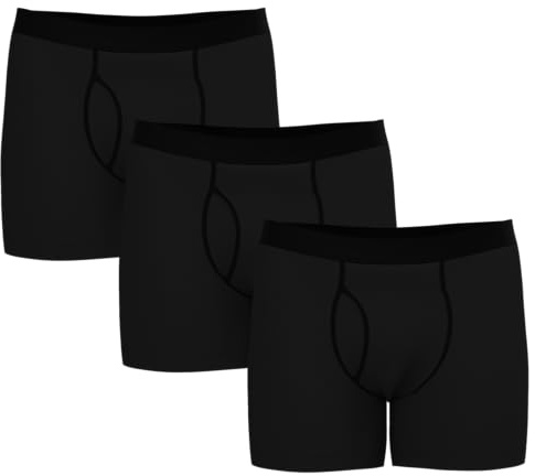 ALBERO NATUR Herren Boxershorts Schwarz - GOTS-Zertifiziert, Bio-Baumwolle, PETA-Approved Vegan, Nachhaltig und Komfortabel (DE/NL/SE/PL, Alphanumerisch, XL, Regular, Regular, 3, Schwarz)
