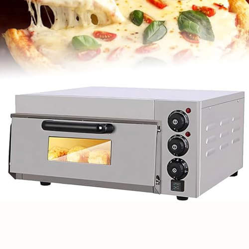 GHRERTX Electric Countertop Pizza Oven,16 Single Deck Commercial Drawer Toaster Pizza Oven with Timer,Stainless Steel Outdoor Multipurpose Pizza Oven Maker,for Hotel Restaurant Home Baked