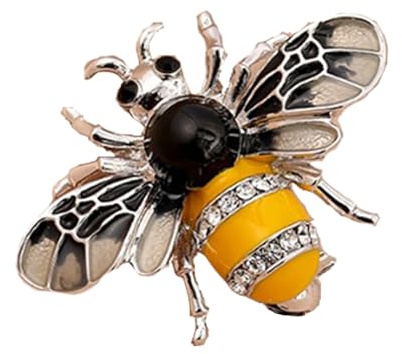 Bienen-Brosche, Anstecknadel, Kristall, Honigbienenen-Brosche, Tier-Anstecknadel, Erinnerungsstück, Geschenk, Dekorationen, Schmuck für Frauen und Mädchen, Standard, Metall