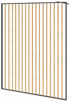 Vente-unique-Paroi de douche à l'italienne en aluminium - Effet bois et noir mat - 140 x 200 cm - TOPEKA