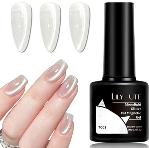 Virellay Klarlack Glitzer Cat Eye Nagellack, Magnetic Nail Polish, Keramik Hochglanz Cat Eye UV Gel Nagellack Langanhaltend für Frauen DIY, 7 ML