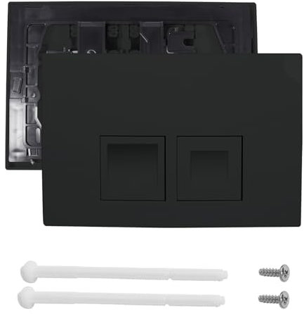 Drückerplatte, Betätigungsplatte mit Spülhebelset und Einbaurahmen 246mm×164mm Doppelbetätigungsplatte Kompatibel mit Geberit Delta 50 für WC Spülkasten (Mattes Schwarz)