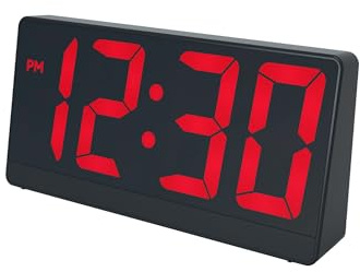 Caliber HCG006 Digitaler Wecker mit großem LED-Display, 2 Weckzeiten, Einstellbarer Snooze, dimmbar, Temperaturanzeige, Netz- und Batteriebetrieb – ideal für Reisen & Zuhause