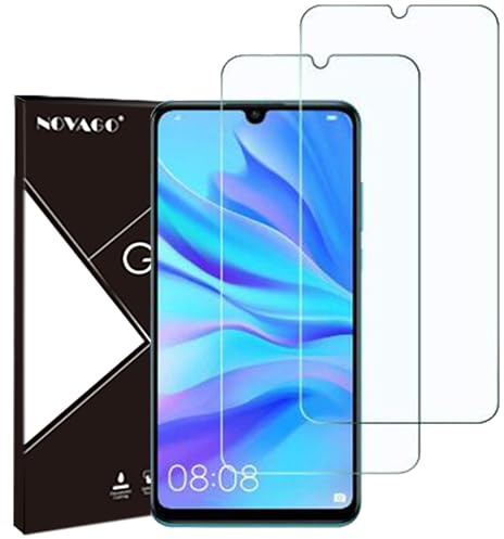 NOVAGO Compatible avec Huawei P30 Lite - Pack de 2 Films Protection écran en Verre trempé Solide 9H (Transparent, Compatible Coque)