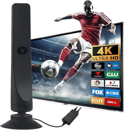Festberg Hitenna Wave Max Wavemax Tv Antenna Mit Hd 100 KanäLe Plug and Play Und Wird Mit Einem 3 Meter Koaxialkabel Geliefert 50 Meilen Reichweite