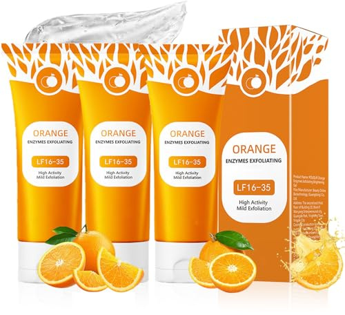 Altherona Orange Peeling Gesicht 3PCS, Gesichtspeeling mit Orangen-Extrakt, Gesichtspeeling Frau Tiefenreinigung, Peeling Gesicht Frauen Gentle Exfoliating & Reinigung, Verbessert die Stumpfheit