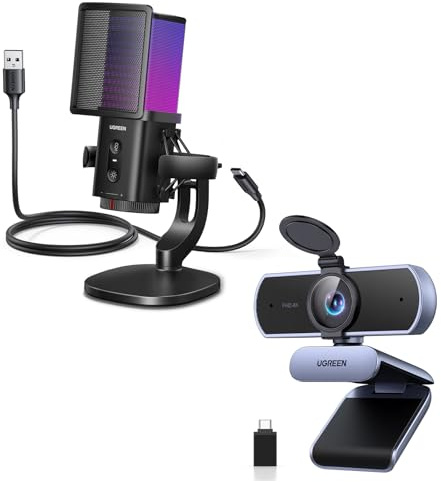 UGREEN 4K/30fps Webcam with USB 24bit/96KHz Gaming Microphone