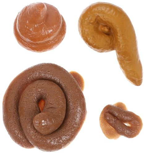 CIYODO 4 Stück Pack Realistische Kacka aus Kunststoff Lustiger Scherzartikel für Erwachsene Stressabbauender Party für Zuhause Schule und Büro