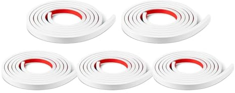 FEETER - Lote de 5 rollos de insertos de rejilla de ventana, kit de rejilla, ajuste autoadhesivo, para quitar y pegar, simulación de ventana decorativa de bricolaje, color blanco