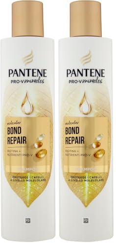Pantene Molecular Bond Repair Shampoo mit Biotin, 250 ml, konzentrierte Pro-V Formel für geschädigtes Haar. Schützt und hinterlässt sichtbar gesünderes und regeneriertes Haar. Angereichert mit