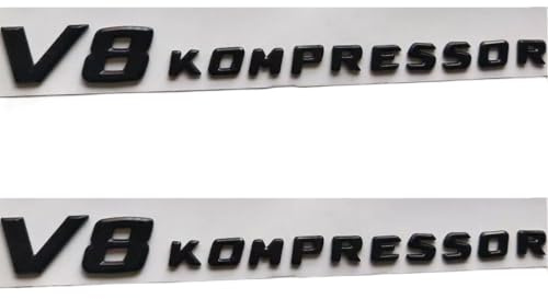 2X Glänzend Schwarz Für V8 Kompressor 3D Emblem Abzeichen Badge Sticker Aufkleber passend für Mercedes Benz