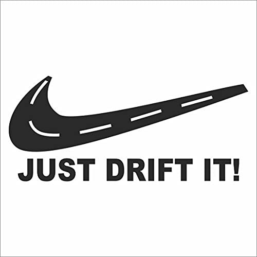 JINTORA - Autoaufkleber Tuning - Auto Aufkleber - just Drift it - 210x92 mm - Auto Sticker Bus Fenster Heckscheibe Camper wetterfest Outdoor Sticker Auto Deko LKW Tuning Selbstklebend - schwarz