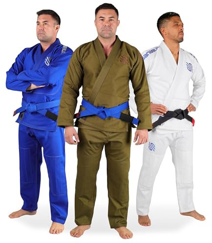 Sanabul Essentials V.2 Ultraleichter vorgeschrumpfter BJJ Jiu Jitsu Gi (siehe spezielle Größenanleitung) (Grün, A1)