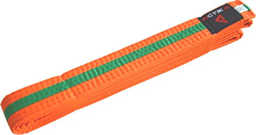ACTIKA ctika Budogürtel zweifarbig Karate Judo Taekwondo Kampfsport Ju-Jutsu Karategürtel (orange/grün, 280)