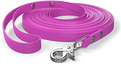 10m Schleppleine, Hundeleine, Handschlaufe, Magenta, sehr stabil, schmutz- und wasserabweisend