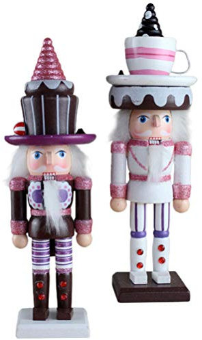 TOYANDONA 2 Pièces Noyer Soldat Poupée Cheville en Bois Mini Figurine Casse-Noisette Personnage Debout Casse-Noisette Chiffres De Soldat De L'armée Statue De Casse-Noisette Noël Sculpture